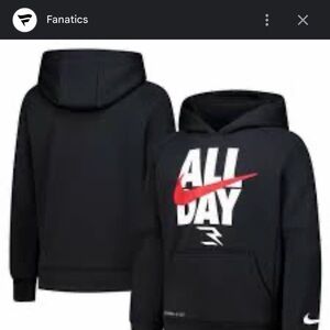 Nike Black Sweatshirt with Red Swoosh and Text